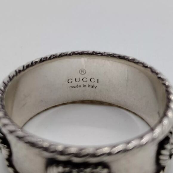Gucci GG Logo Sterling Sliver Ring 7 - Picture 3 of 9